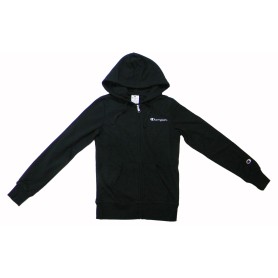 Champion FULL ZIP HOODIE SWEATSHIRT Heavy Soft Compact Spring Poly Terry Donna Nero