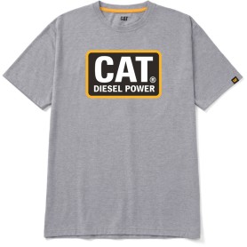 Maglietta Caterpillar CAT Diesel Power con vestibilità classica Heather Grey-Tellow
