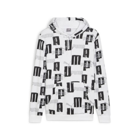 PUMA ESS+ LOGO LAB AOP Hoodie TR PUMA White