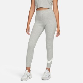 Nike DV7795-063 W NSW NK CLSC GX HR TGHT SWSH Leggings Donna Dk Grey Heather/Sail