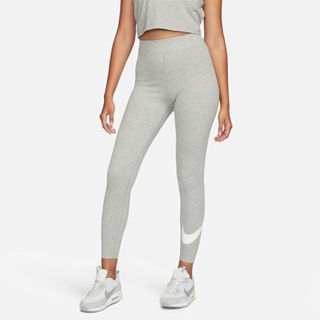 Nike DV7795-063 W NSW NK CLSC GX HR TGHT SWSH Leggings Donna Dk Grey Heather/Sail