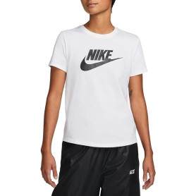 NIKE DX7906-100 W NSW Tee ESSNTL ICN FTRA T-Shirt Donna White/Black/Black