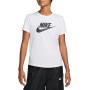 NIKE DX7906-100 W NSW Tee ESSNTL ICN FTRA T-Shirt Donna White/Black/Black