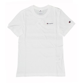 Champion TEE Light Cotton Jersey Donna Logo Piccolo Cotone Bianco