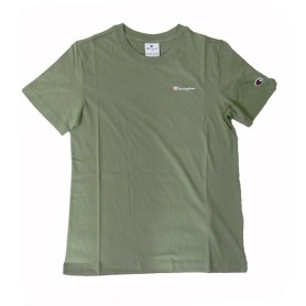 Champion TEE Light Cotton Jersey Donna Logo Piccolo Cotone Verde Militare