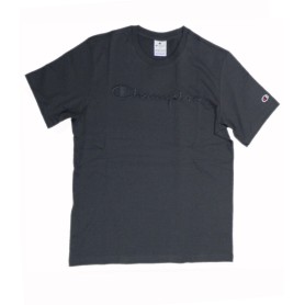 Champion SS TEE Light Cotton Jersey Uomo Logo Grande Cotone Marrone