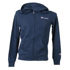 Champion FULL ZIP HOODIE SWEATSHIRT Heavy Soft Compact Spring Poly Terry Donna Blu Navi