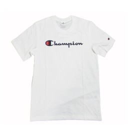 Champion TEE Light Cotton Jersey Donna Logo Grande Cotone Bianco