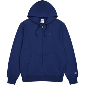 Champion FULL ZIP HOODIE SWEATSHIRT Heavy Soft Compact Spring Poly Terry Blu Navi Uomo