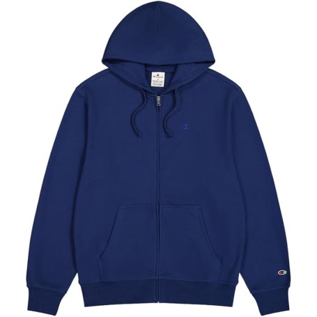 Champion FULL ZIP HOODIE SWEATSHIRT Heavy Soft Compact Spring Poly Terry Blu Navi Uomo