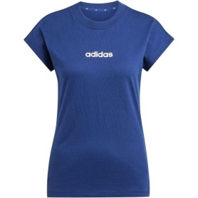 adidas Essentials Linear donna Cotton Tee - Dark Blue