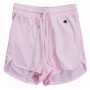 Champion SHORT Soft Cotton Rib Donna Logo Piccolo Cotone Rosa