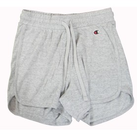Champion SHORT Soft Cotton Rib Donna Logo Piccolo Cotone Grigio