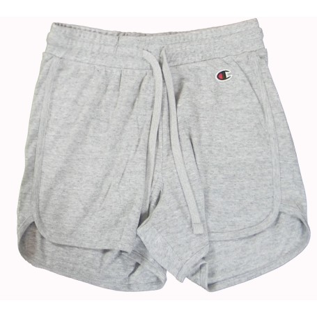 Champion SHORT Soft Cotton Rib Donna Logo Piccolo Cotone Grigio
