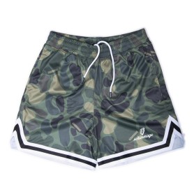 Srimmage Bermuda Basketball CAMO WOOD LOGO Green