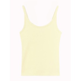 Canotta Donna Icons a Costina Stretch Giallo – Vestibilità Fitted con Logo Ricamato