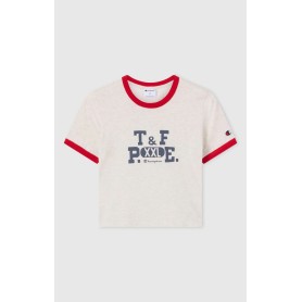 T-shirt crop donna Champion girocollo – Crop top manica corta stile casual moderno Panna ys160