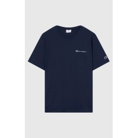 Champion T-shirt uomo in cotone logo piccolo Blu
