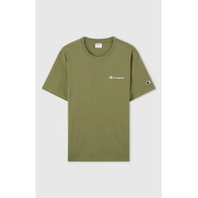 Champion T-shirt uomo in cotone logo piccolo Verde