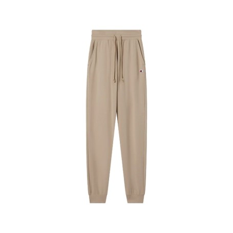 Pantaloni Donna Champion Icons Slim Fit con Polsino in Cotone Elasticizzato Beige