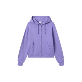 Champion Felpa Donna con Cappuccio e Zip Icons Oversize Casual con Tasche e Logo Ricamato Viola