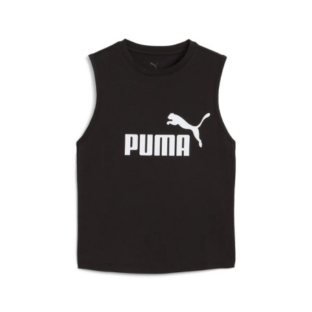 Puma Canotta Donna Sportiva Slim Fit in Cotone – Tank Top Girocollo con Logo N.1 Nero