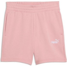PUMA Ess Small No. 1 Logo 5'' Pantaloncini a Vita Alta TR Rosa