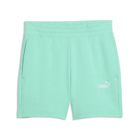 PUMA Ess Small No. 1 Logo 5'' Pantaloncini a Vita Alta TR Mint Jelly
