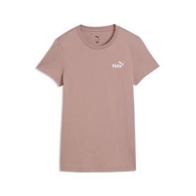 Puma T-Shirt Donna ESS Small Logo Rosa in Cotone Manica Corta Relaxed Fit Casual