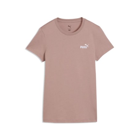 Puma T-Shirt Donna ESS Small Logo Rosa in Cotone Manica Corta Relaxed Fit Casual