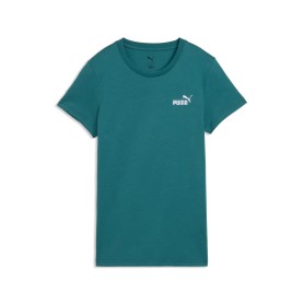 Puma T-Shirt Donna ESS Small Logo Verde in Cotone Manica Corta Relaxed Fit Casual