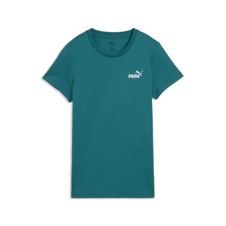 Puma T-Shirt Donna ESS Small Logo Verde in Cotone Manica Corta Relaxed Fit Casual