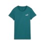 Puma T-Shirt Donna ESS Small Logo Verde in Cotone Manica Corta Relaxed Fit Casual