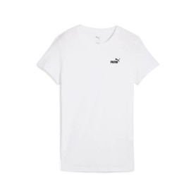 Puma T-Shirt Donna ESS Small Logo Nera in Cotone Manica Corta Relaxed Fit Casual Bianco
