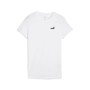Puma T-Shirt Donna ESS Small Logo Nera in Cotone Manica Corta Relaxed Fit Casual Bianco