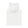 Puma Canotta Donna Lavanda in Cotone – Tank Top Sportivo Casual con Logo Lucido Bianco