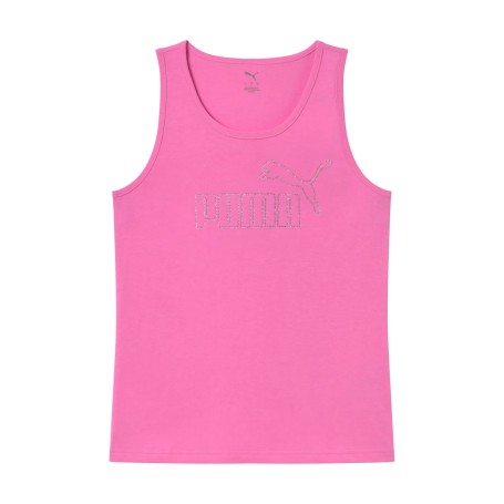 Puma Canotta Donna Lavanda in Cotone – Tank Top Sportivo Casual con Logo Lucido Fuxia