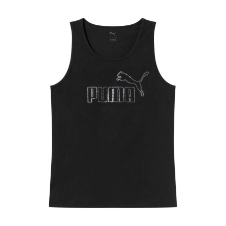 Puma Canotta Donna Lavanda in Cotone – Tank Top Sportivo Casual con Logo Lucido Nero
