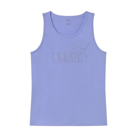 Puma Canotta Donna Lavanda in Cotone – Tank Top Sportivo Casual con Logo Lucido Viola