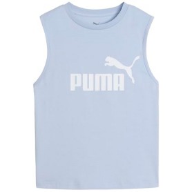 Puma Canotta Donna Sportiva Slim Fit in Cotone – Tank Top Girocollo con Logo N.1 Azzurro