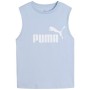 Puma Canotta Donna Sportiva Slim Fit in Cotone – Tank Top Girocollo con Logo N.1 Azzurro