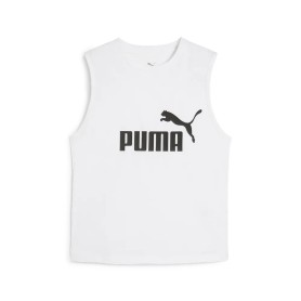Puma Canotta Donna Sportiva Slim Fit in Cotone – Tank Top Girocollo con Logo N.1 PUMA White