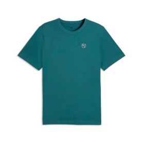 Puma T-Shirt Uomo Essentials Elevated in Cotone – Maglietta Girocollo Regular Fit Casual Manica Corta Emerald Ice