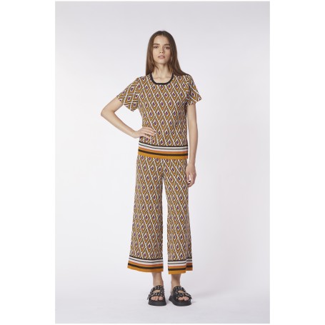 MAGLIA MANICA CORTA LAVORAZIONE JACQUARD DISEGNO GEOMETRICO