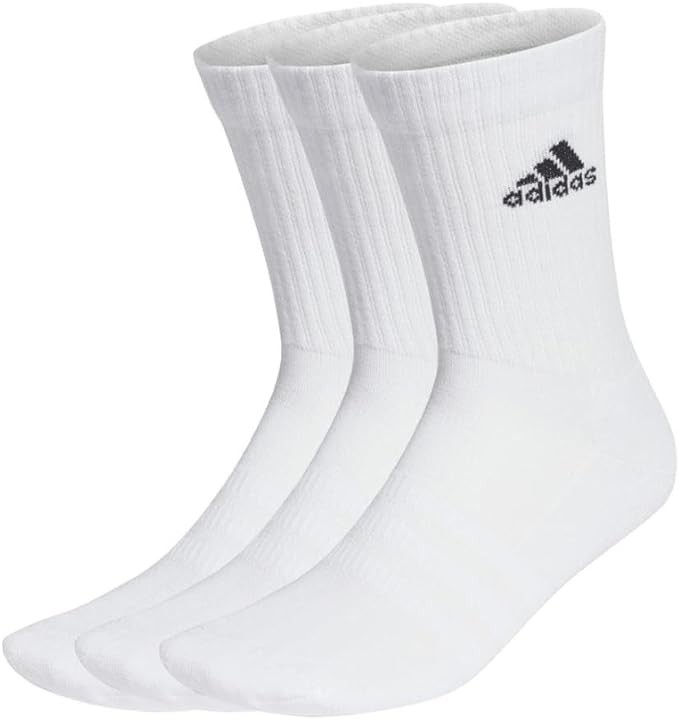 adidas Cushioned Crew Socks 3 Pairs, Calze Medie Unisex - Adulto, White/Black - Photo 1/1