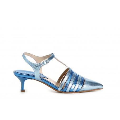 SCARPE GILDA APERTE DIETRO IN PELLE METALLIZZATA
