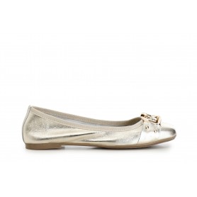 BALLERINA IN PELLE LAMINATA CON CATENA