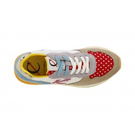 SNEAKERS IN PELLE SCAMOSCIATA E TESSUTO