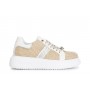 SNEAKERS IN RAFIA CON STRASS LATERALE EACCESSORI GIOIELLO LEVA E METTI