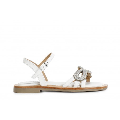 SANDALO GILDA IN NAPPA CON ACCESSORIO STRASS